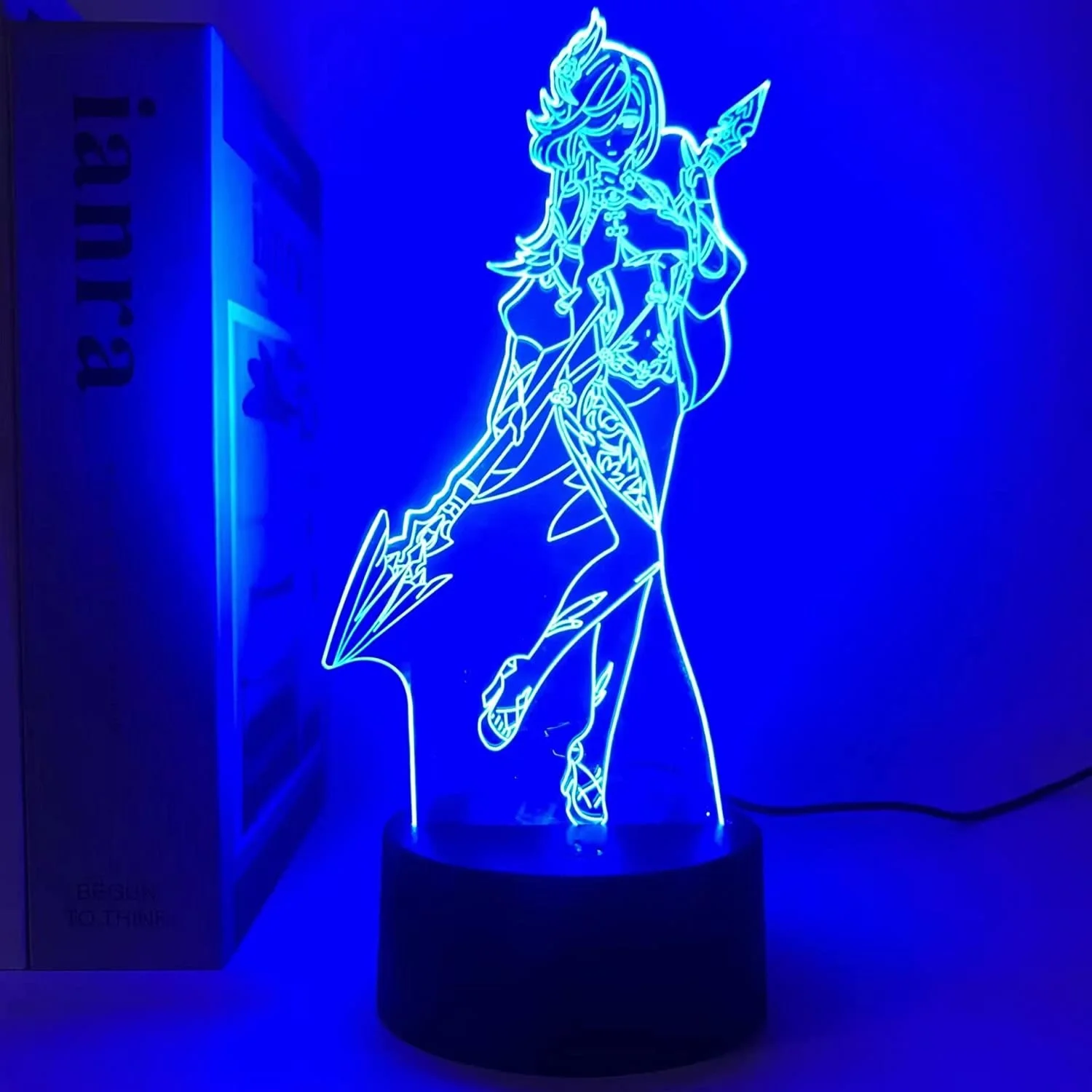 Anime Lamp Shenhe Impact Figure Night Light 3D Illusion Game Light for Bedroom Decor Atmosphere Bedside Led Acrylic Light