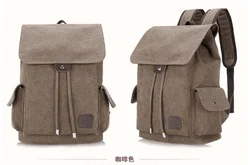 Fashion men women computer Interlayer waxed vintage travel backpack canvas bag