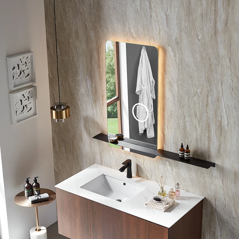 Custom Aluminum Alloy Round Framed Wall Mirror Bathroom Vanity Decoration Frameless Mirror With Led Light