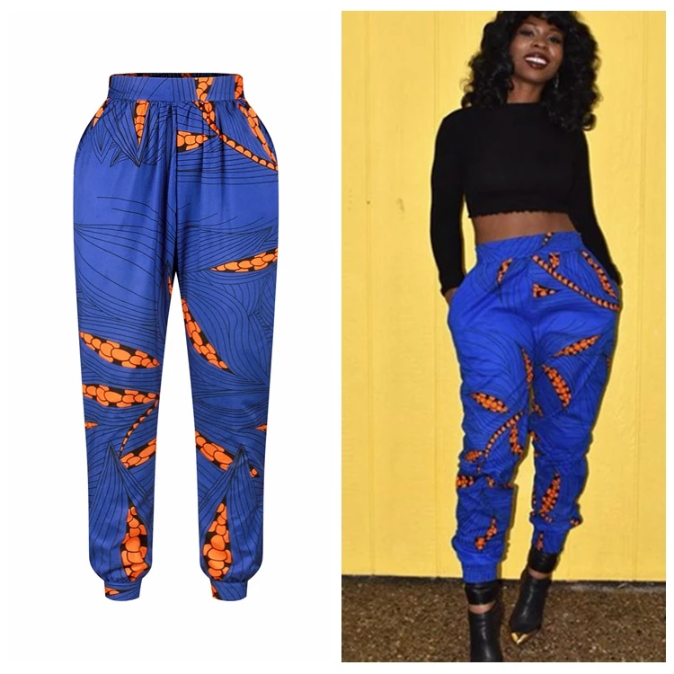 
African Style Clothing 2020 New Design High Waist Floral Harem Women Print African Pants 