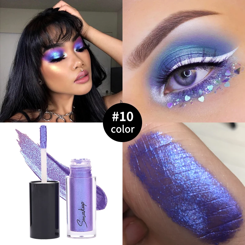 Colorful blue pink  green purple red gold rainbow eyeshadow shimmer pigment sequins