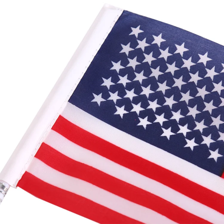 Custom logo polyester american flag printing us banner design red black blue line usa car flag 12'x18'