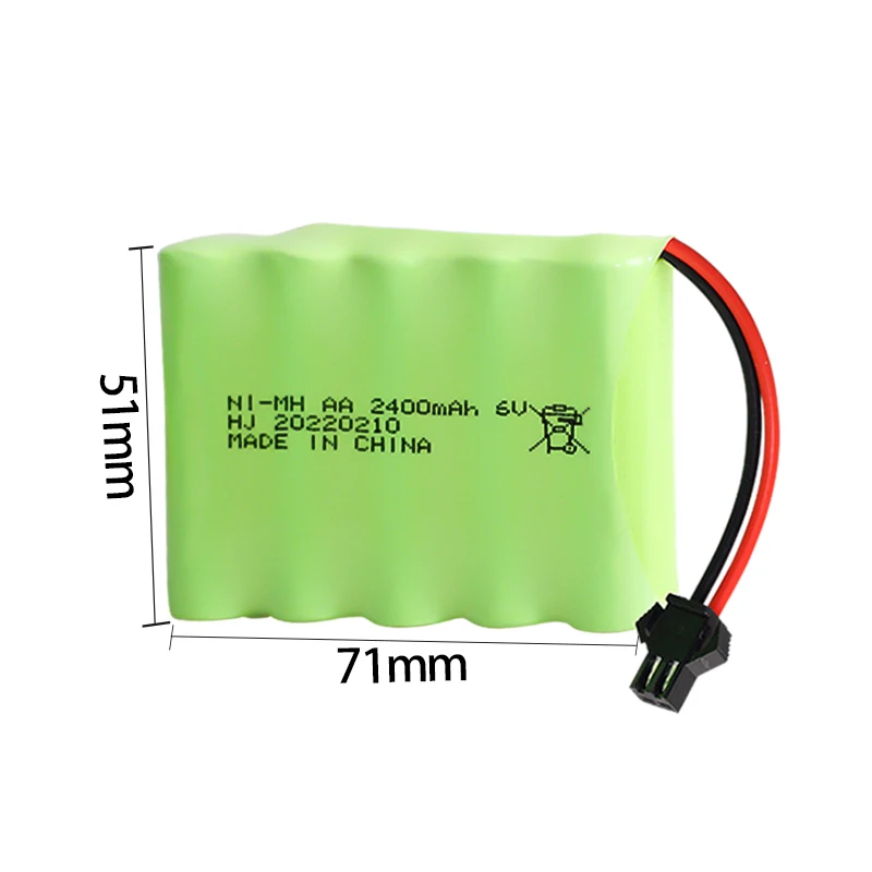 Factory nimh 6v 2400mah rechargeable Ni-MH AA batteries pack for bulldozer remote control toys boy car rc car and truck battery