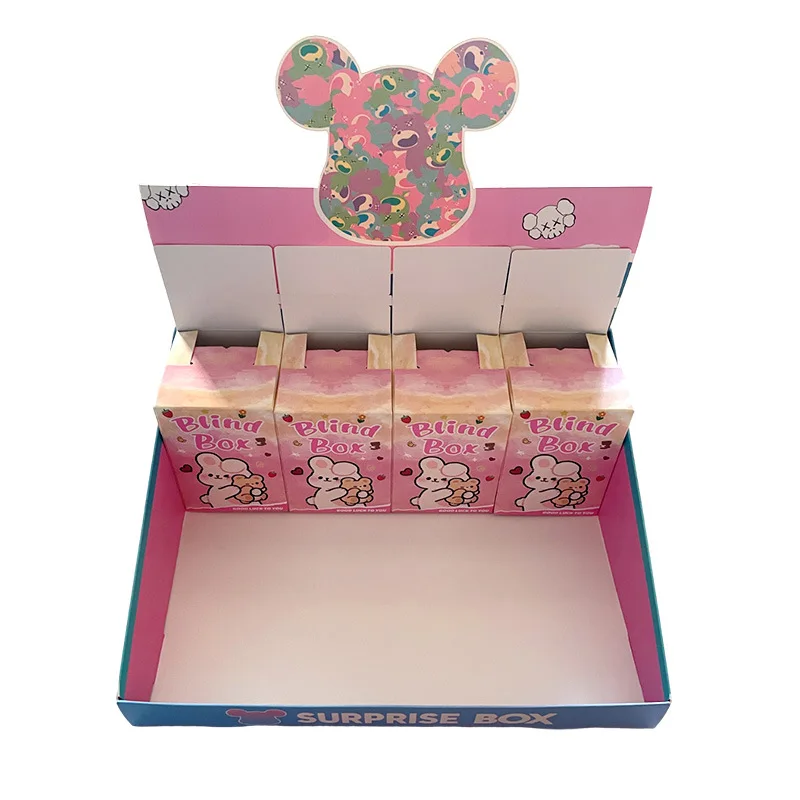 Hot Sales Custom Logo Delicate Pink Cardboard Mystery Gift Box for Shoe Model or Keychain,12-Piece Surprise Party Flip Blind Box