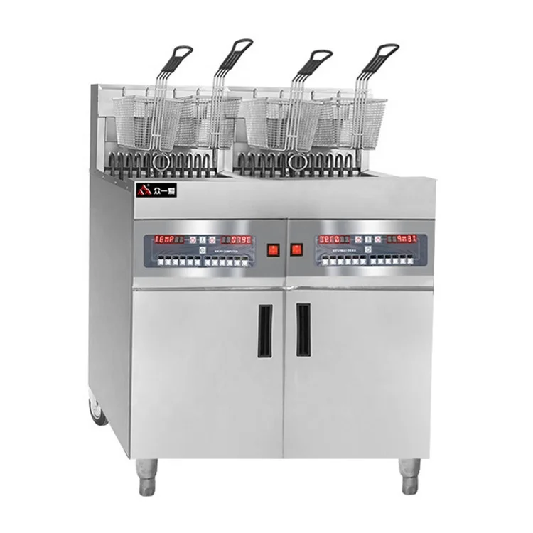 Commercial Full Automatic Lifting Rod 304 Stainless Steel Frying machine Electric Pressure deep fryer with oil filter