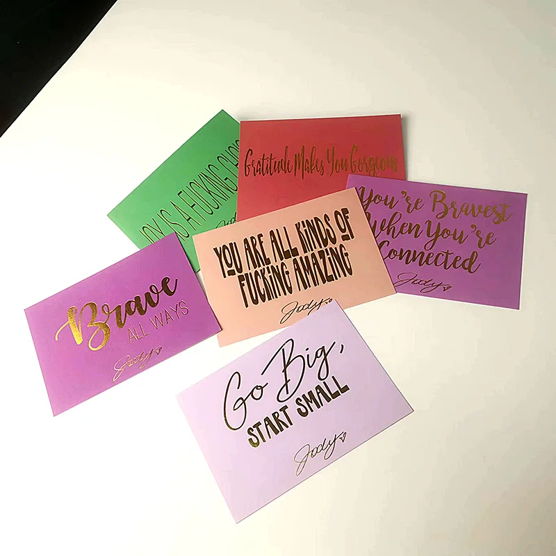 Luxury Colour Printed Greeting Cards with Thank You Logo and Envelope for Wedding Birthday Packaging Labels