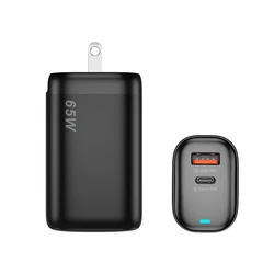 Hot Selling 65W GaN Type-c Charger Quick Charge QC3 Wall PD Charger 3 Ports Universal Wall Charger 20V Power Adapter