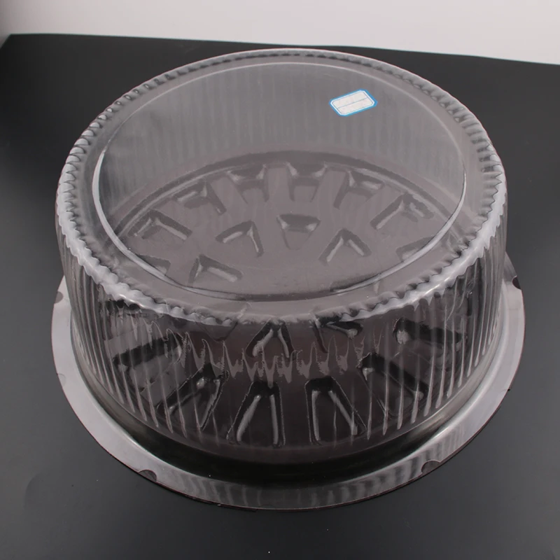 Custom Size Disposable Three Layer Round Plastic Cake Container Packaging Box with Clear Lid