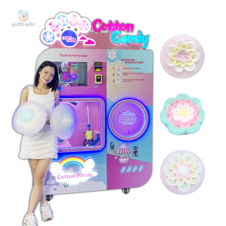 Latest Mg320 Snack Cotton Machines Cotton Candy Digital Vending Machine Self Cotton Candy Automatic Production Line