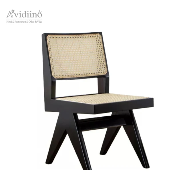 New Style Leisure coffee shop hotel restaurant classic Solid Cane wood chair hand woven rattan Luxury dining room furniture
