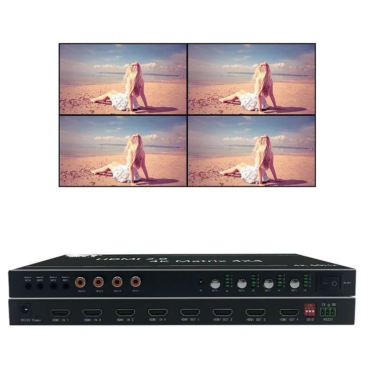Multi-function hot selling display monitor screen tv led lcd switcher 4K hdmi matrix 4x4