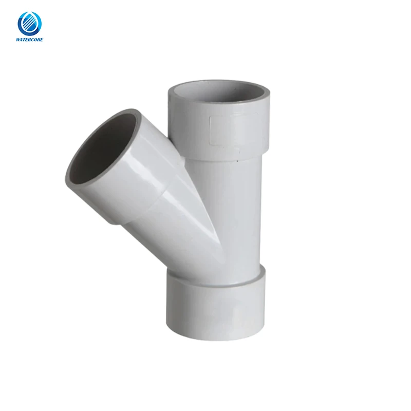 China Factory Good Quality AS/NZS1260 Standard UPVC PVC DWV Drainage Water Pipe Fittings 45 Deg Junction 100*50MM and100*65MM