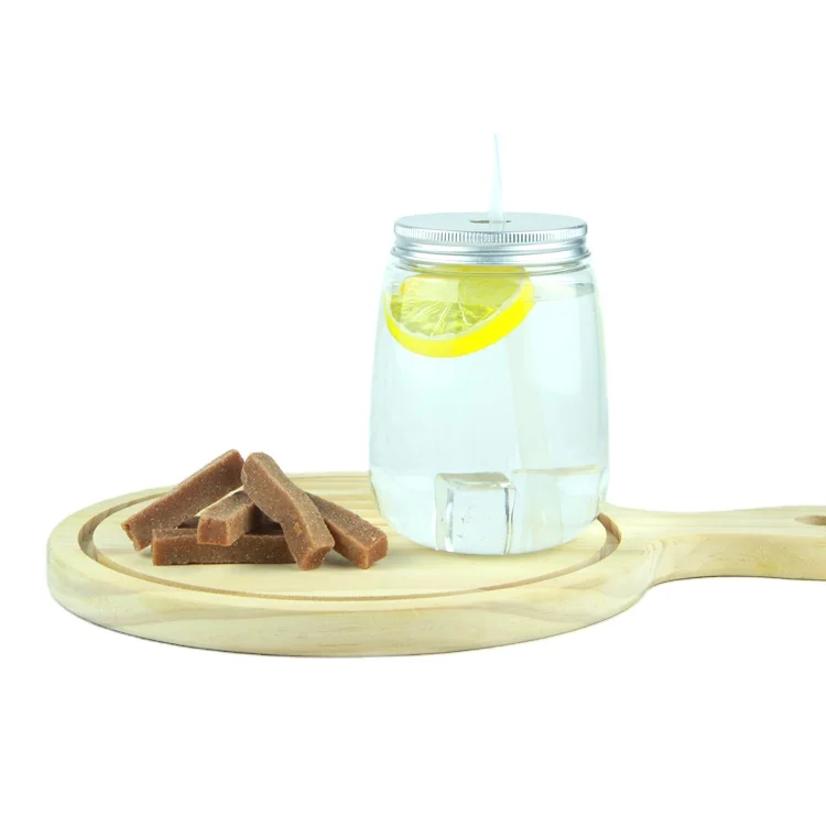 Custom logo refillable empty 500ml round 16 oz cute plastic pet cold brew juice bottle milk tea enzyme Bottle with hole lid