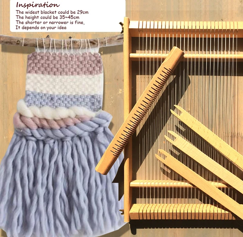 Handmade Craft Crochet Tool Knitting Tool Wooden Weaving Kit DIY Hobby Weaving Loom