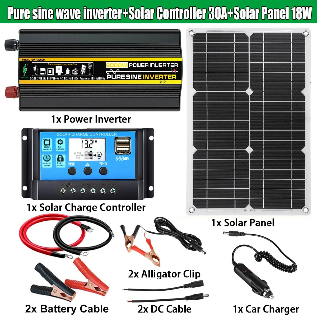 Pure wave inverter Smart Solar Charge Controller DC12V To 220V 110V Auto detective Solar System Inverter Controller Solar Panel