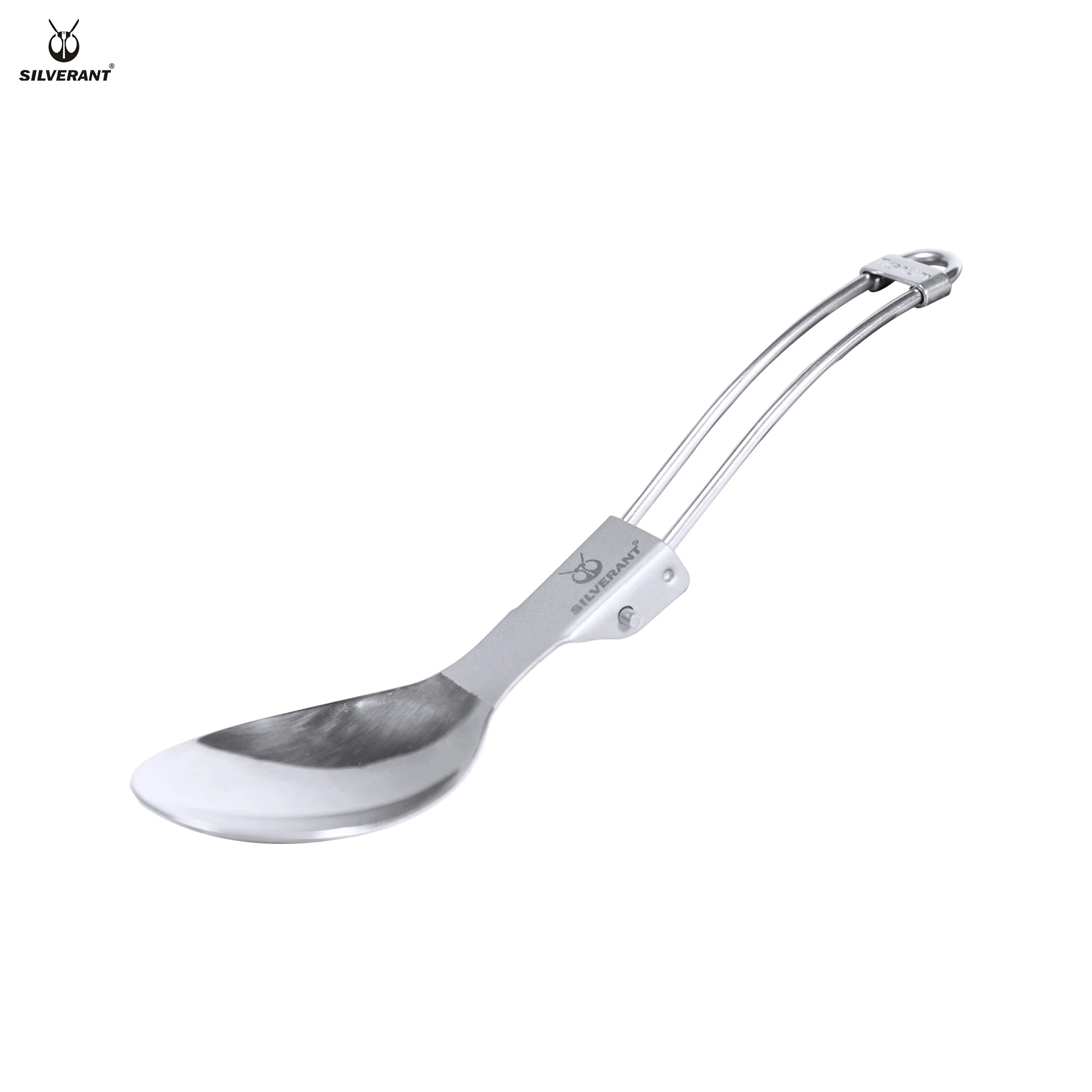 Titanium folding handle spoon with bag