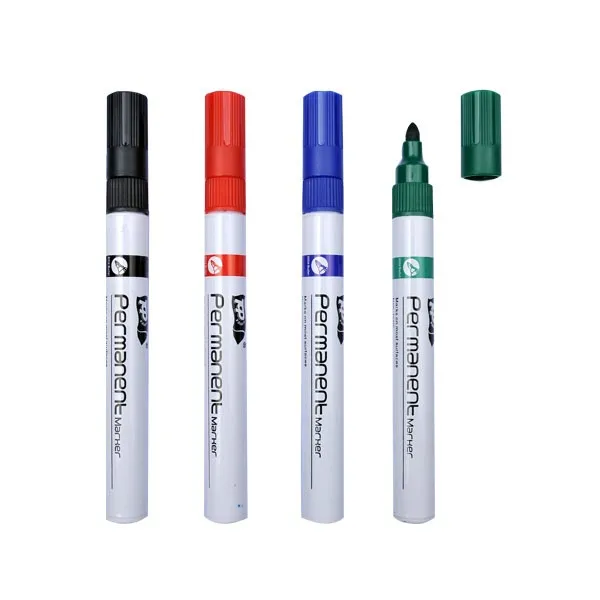 Customized high quality school office black permanent marker pen with colored ink