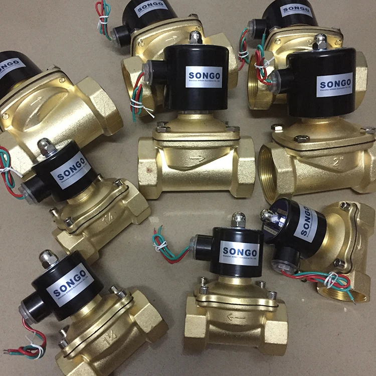  Электрический 12V 24V BSP NPT нормально закрытый открытый 2 Way диафрагма с твёрдым анодированным покрытием магнитное управление латунный газовый Воздух Вода электромагнитный