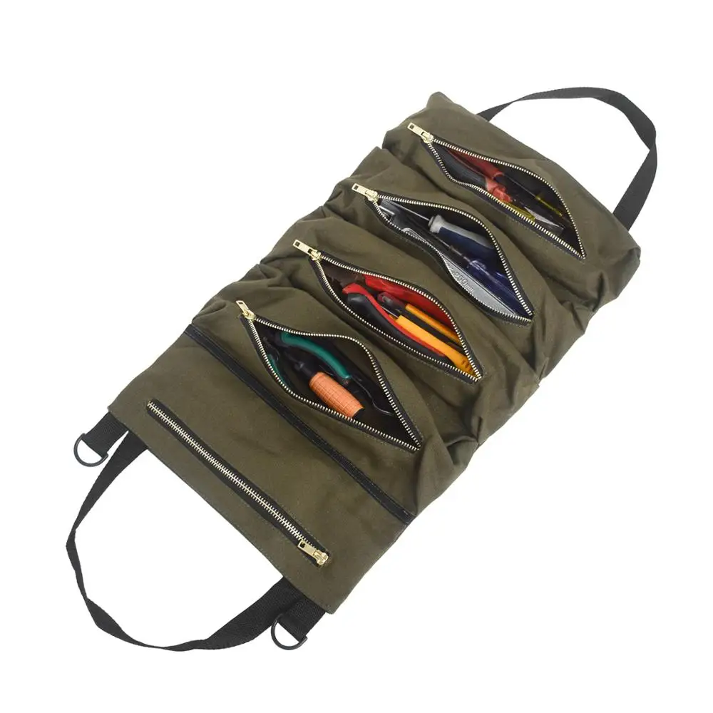 
Large Hanging Roll Up Tool Pouch, Multi-Purpose Tool Storage Kit Case 