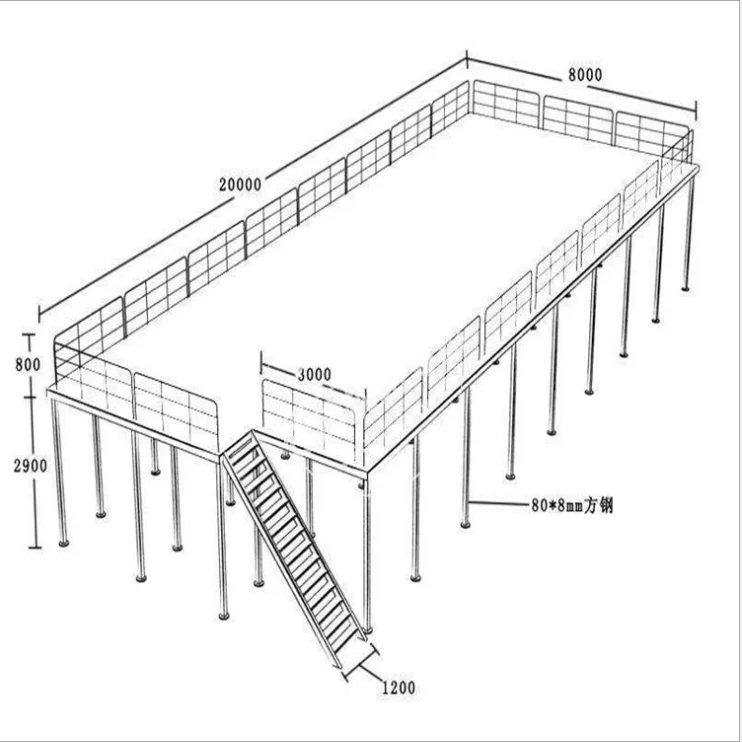 Jiaobao Customized Heavy Duty Shelving Steel Structure Racks Multi-tier Loft Mezzanine Floor Platform Racking