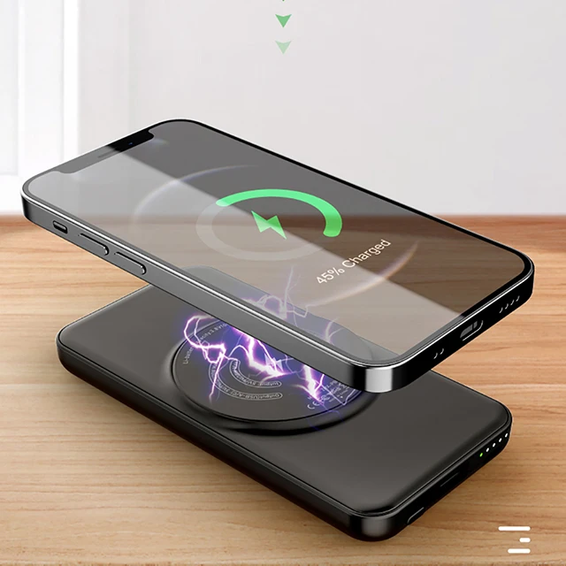 
15W QI Wireless Charge Magnetic power bank 10000mah Fast Charge Portable Battery Backup pack 