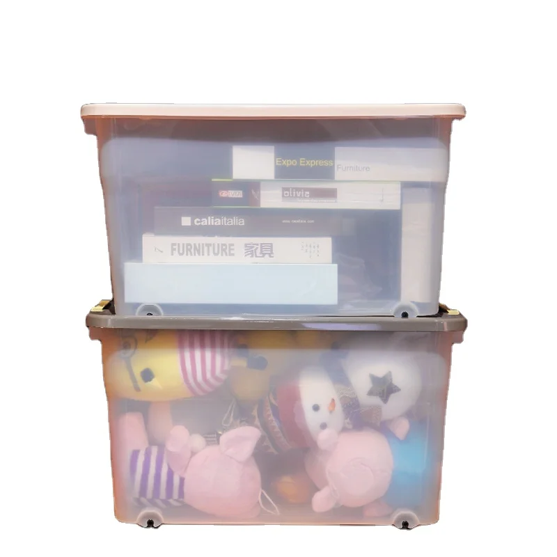 High quality light weight plastic box storage household plastic box with wheels