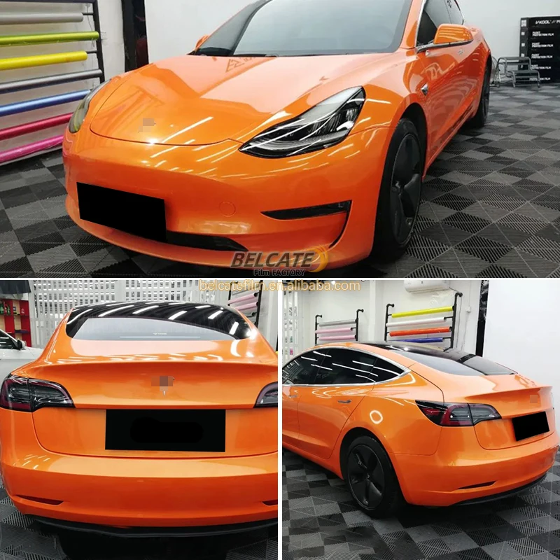 Factory wholesale 1.52*18m Phantom Coral Orange car vinyl stickers wrap Vehicles auto film