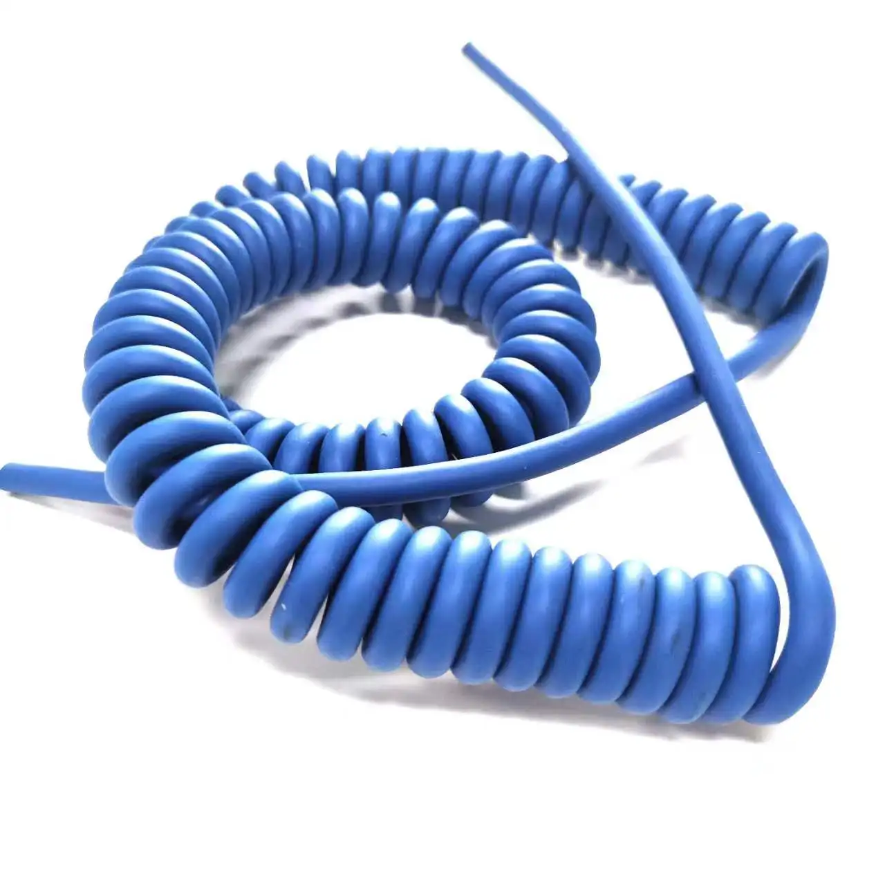 Blue 4core 0.5mm2 PVC TPU Spring wire coiled cable Coiled extension cords