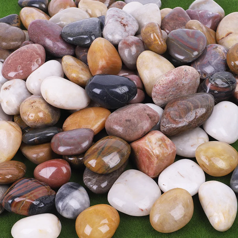 Mixed high  polished pebble stones used for decorating garden bonsai