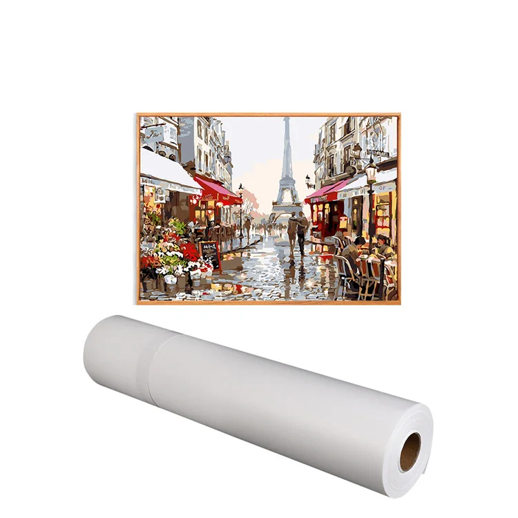 Glossy poly cotton ripstop fabric white back paint canvas pipe 300 gsm roll