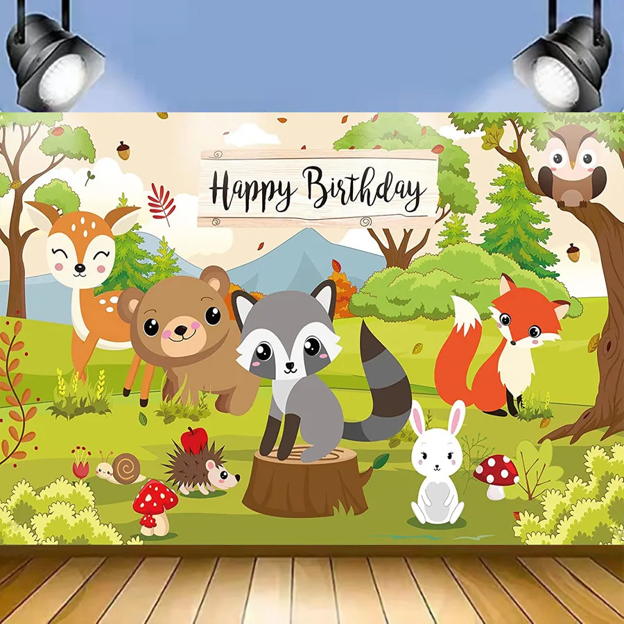 7x5FT Tropical Forest Safari Backdrop African Jungle Animal Photography Background Newborn Baby Shower Photo Booth Props K0166