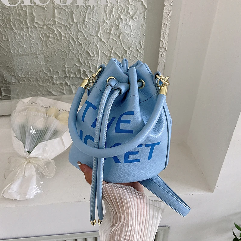 2023 New Hand Bags Ladies Designer Purses Trendy Handbags Leather PU Women Drawstring Tote Bucket Bag