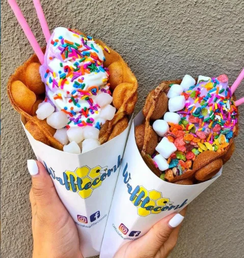 Food keep printable paper cone crepe food trailer crepe cone waffle holder