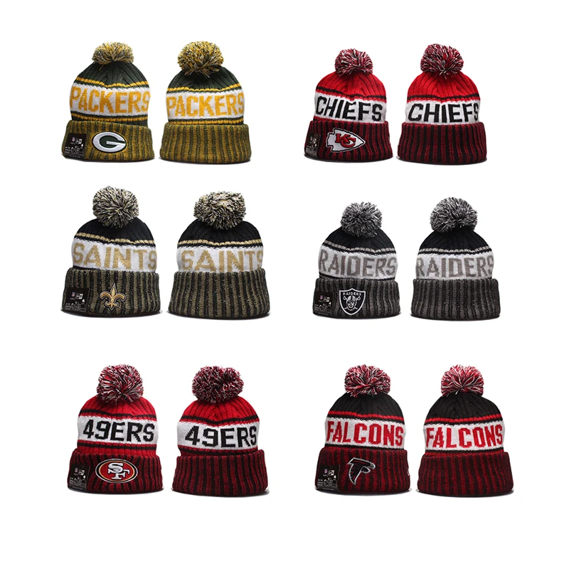 Wholesale American Football Beanie Hat Beanies Embroidery Winter Hats knitted Caps for 32 teame