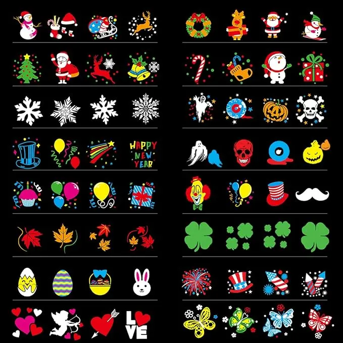 Halloween Christmas Projector Lights 16 HD Slides LED Outdoor Indoor Light with Remote Control for Party Garden Landscape Decor
