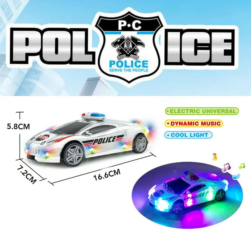 New Trending Alloy Pull Back Police Car Metal Toy Car with Sound and Light Die Cast Car Toys
