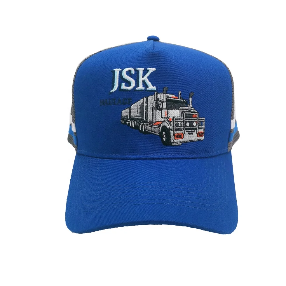 custom high quality trucker hats caps 5-panels breathable solid blank style mesh trucker cap hat for summer outdoor sports