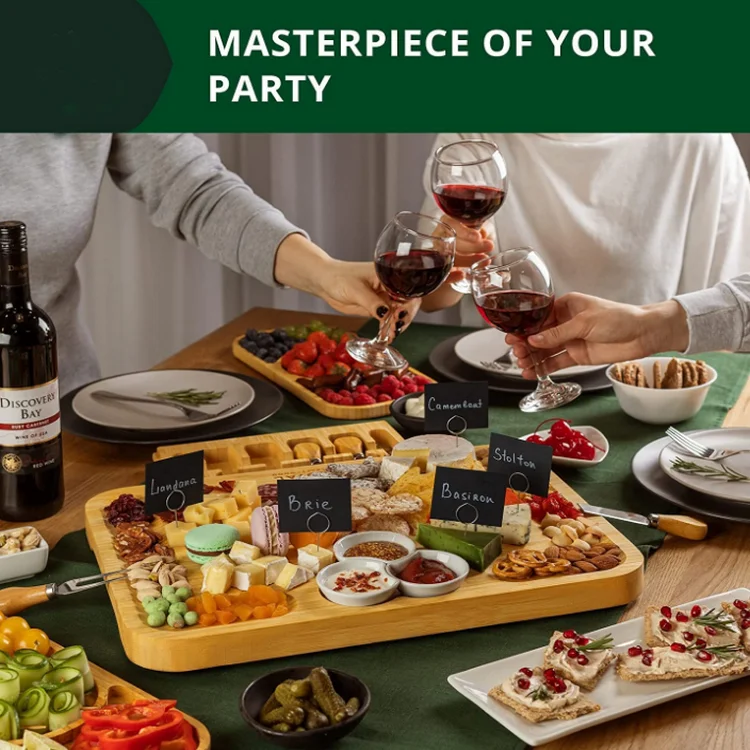 Wholesale Chopping Drawer Custom Logo Bamboo Trays Collecting Wood Cutting Board