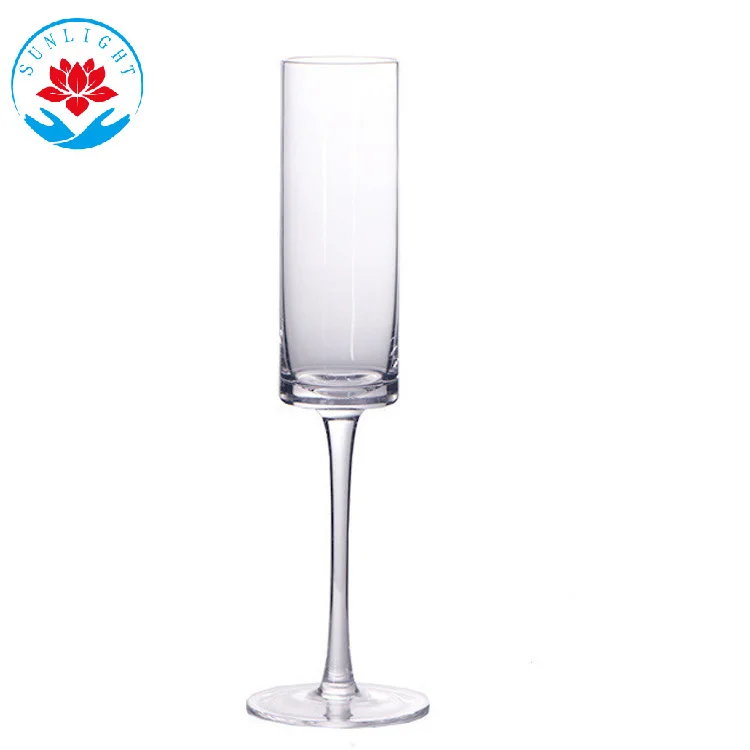 Factory Wholesale High Quality 180ML Hand-made Blown Wine And Champagne Glasses With Gold Rim And  Crystal Stem