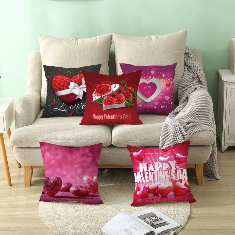 Sweet Heart Printed Cushions Home Decor Birthday Party Decorations Adult Pillow Cover for Sofa Valentine Day Gift Chair Cushion