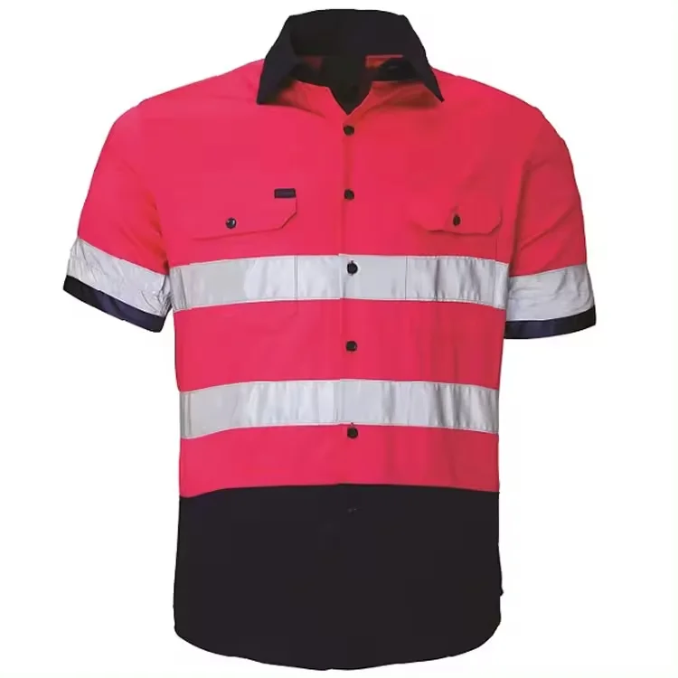 Промышленная рабочая одежда Ansi Class 3 с коротким рукавом на заказ светоотражающая высокая видимость безопасная рубашка-поло
