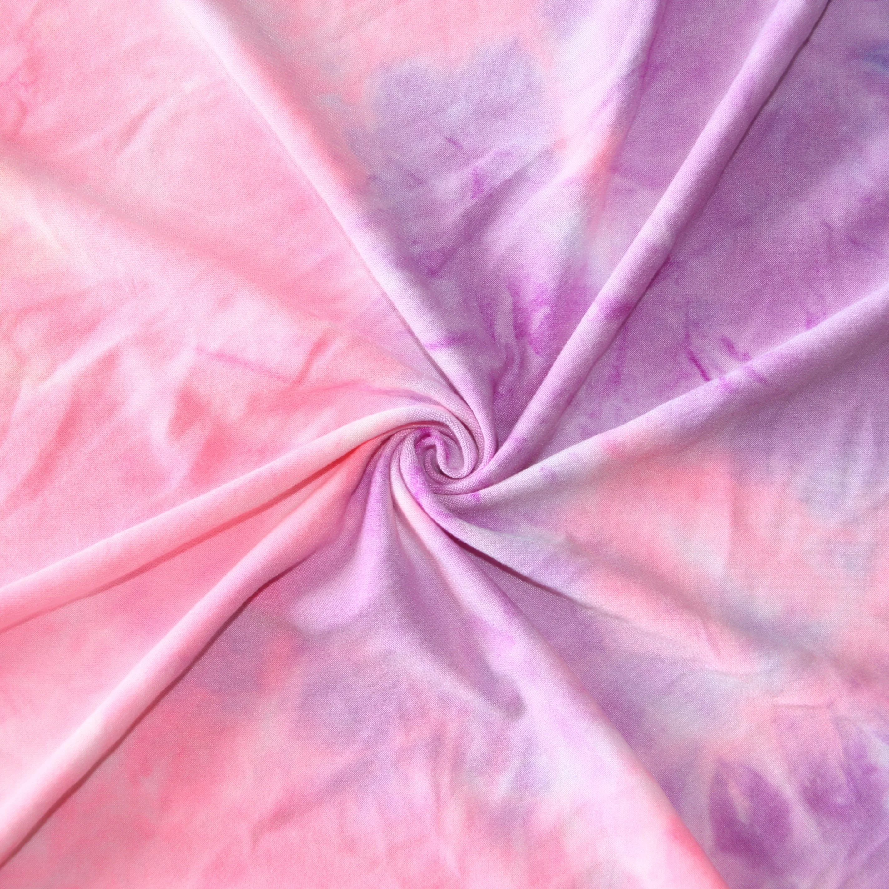 Polyester spandex milk silk knitted tie dye single jersey fabric for t shirt