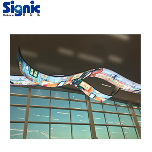 Signic внутренний SMD1010 256*128 мм P2mm маленький гибкий светодиодный настенный мини-видеоэкран дисплей рекламный экран