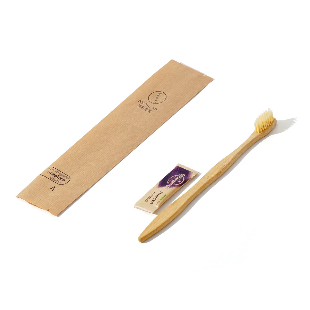 FSC Certificate Paper Biodegradable Dental Kit ECO Friendly Hotel Bamboo Toothbrush
