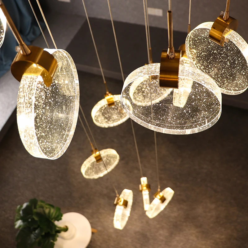 Custom Nordic french led crystal modern gold centerpieces chandelier lamps large chandeliers pendant lights