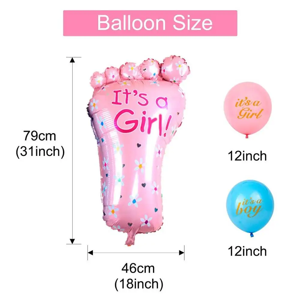 Baby Shower Gender Reveal Balloons Set Boy Or Girl Party Decorations