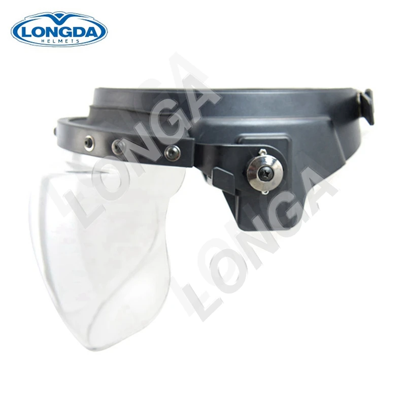 Ballistic control helmet anti riot visor riot police face shield 3mm anti riot control shield