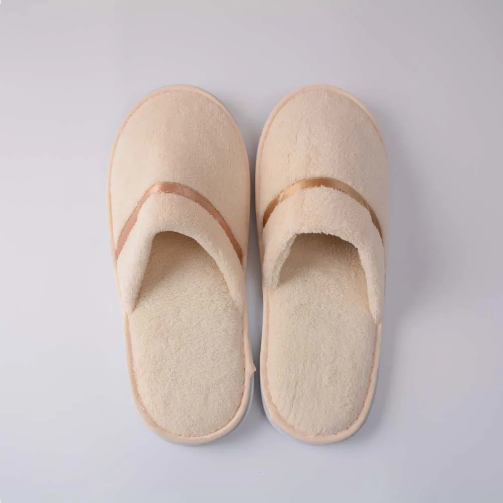 Customized hotel slippers, soft coral velvet slippers, customized logo, luxury five-star hotel disposable slippers