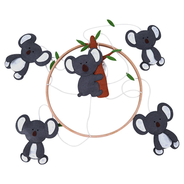 All new product felt baby crib mobile Eco-friendly felt Koala baby bed mobile hanger felt baby mobile toys