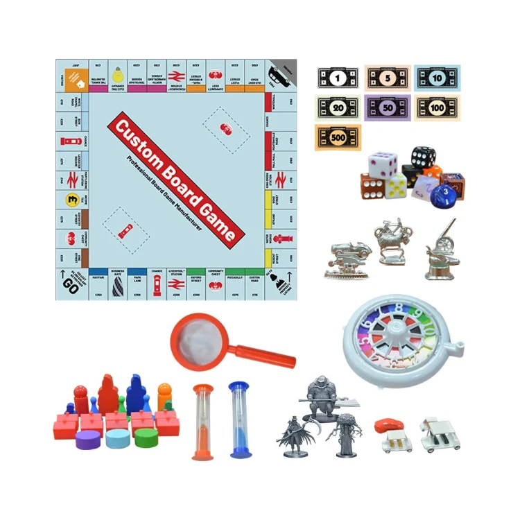 Custom Design Monopoli Board Games Manufacturers Plastic Miniature Token Supplier Table Board Game